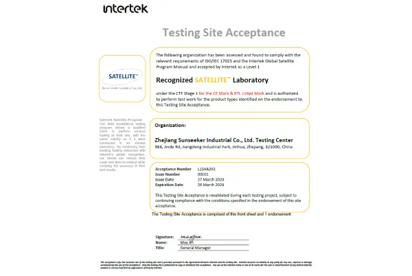 Dokładność Certyfikowana przez Intertek